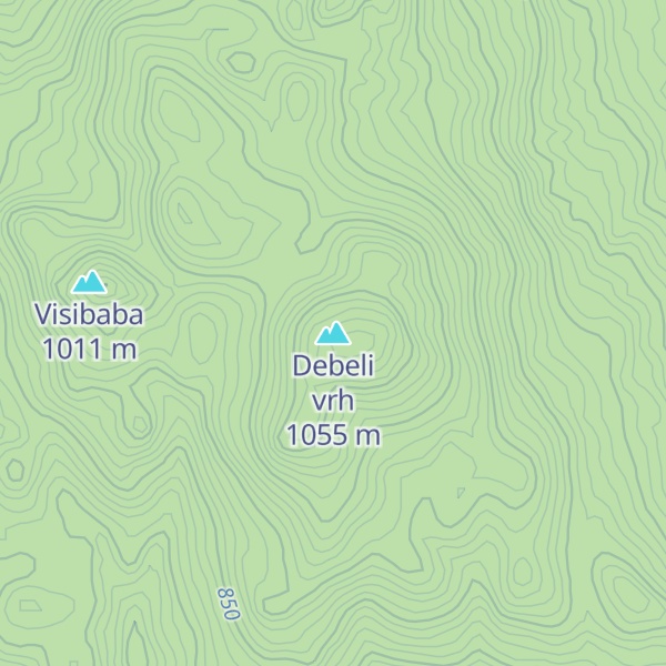 Map of Debeli vrh