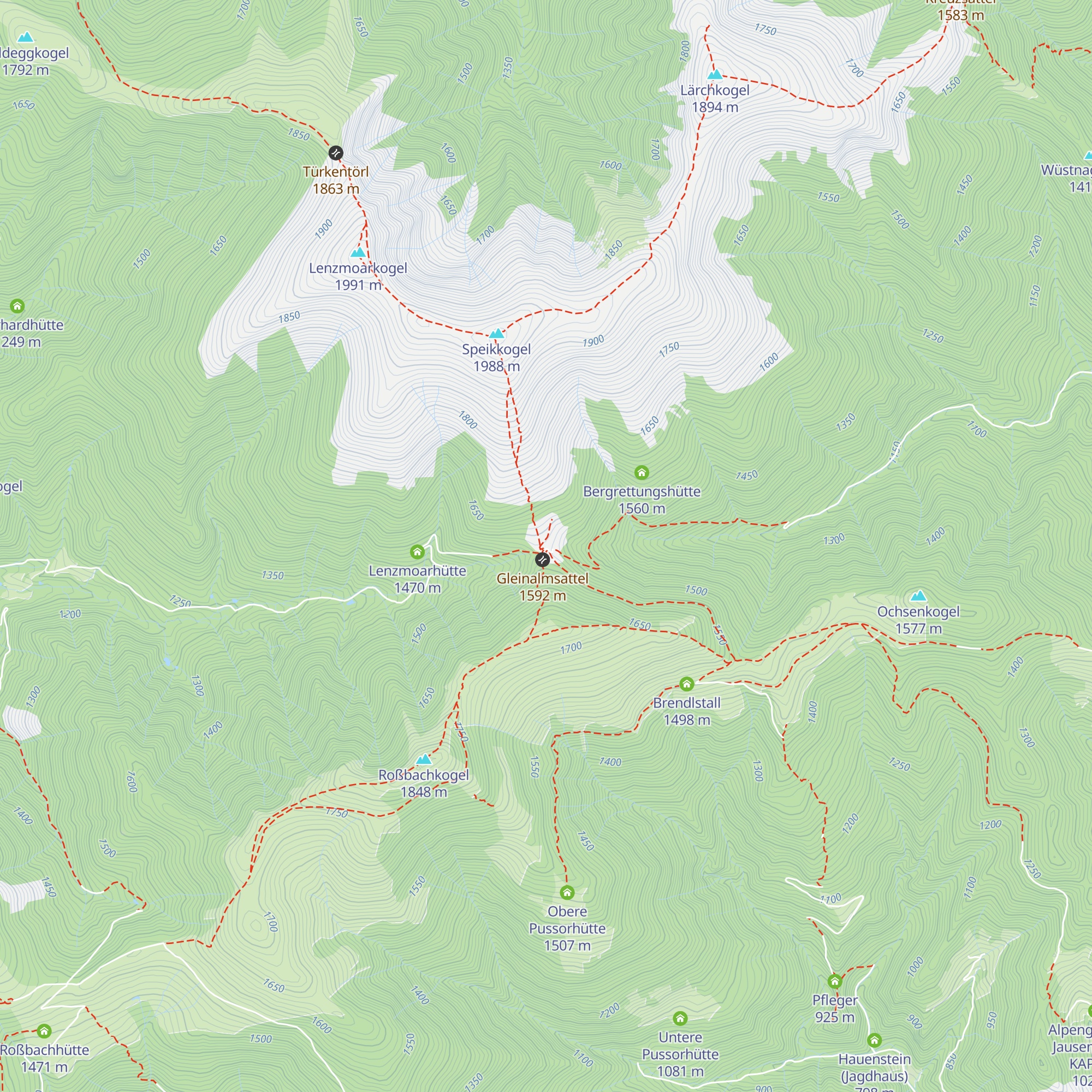 Gleinalm Schutzhaus map