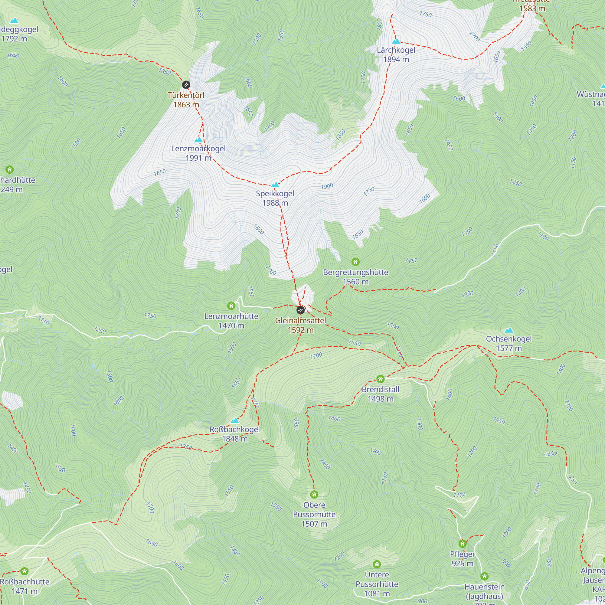 Gleinalm Schutzhaus map