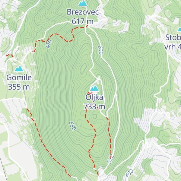 Map of Planinski dom na Gori Oljki