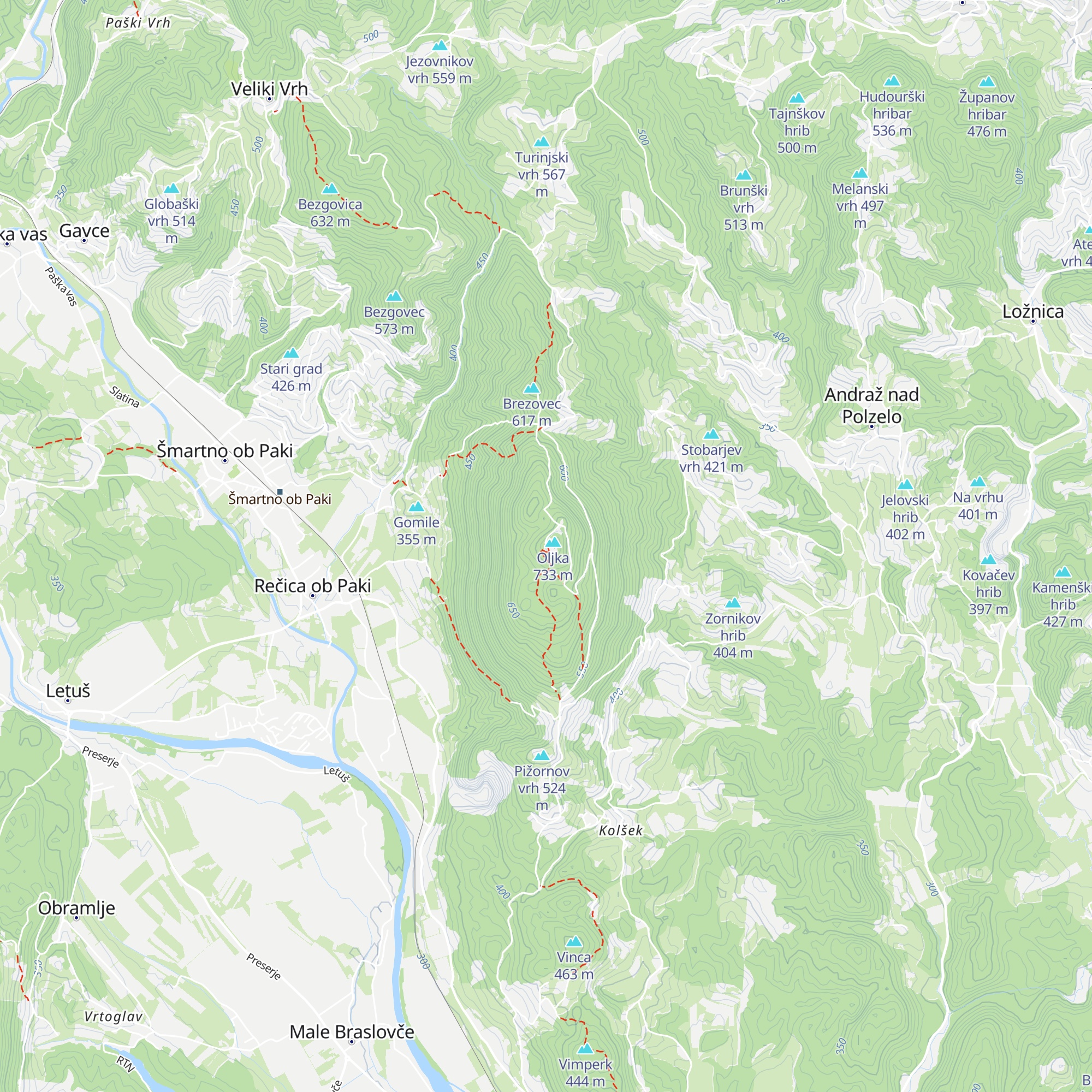 Planinski dom na Gori Oljki map