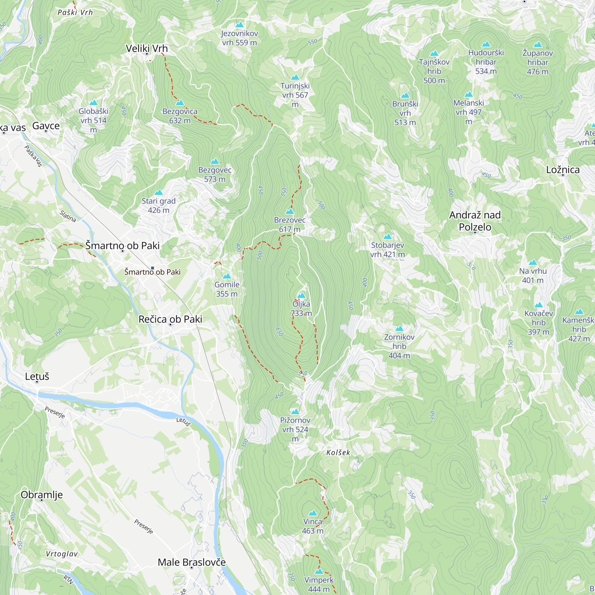 Planinski dom na Gori Oljki map