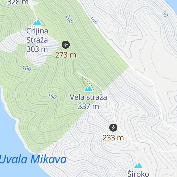 Map of Vela straža
