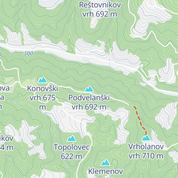 Map of Podvelanški vrh