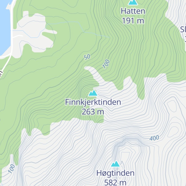 Map of Finnkjerktinden