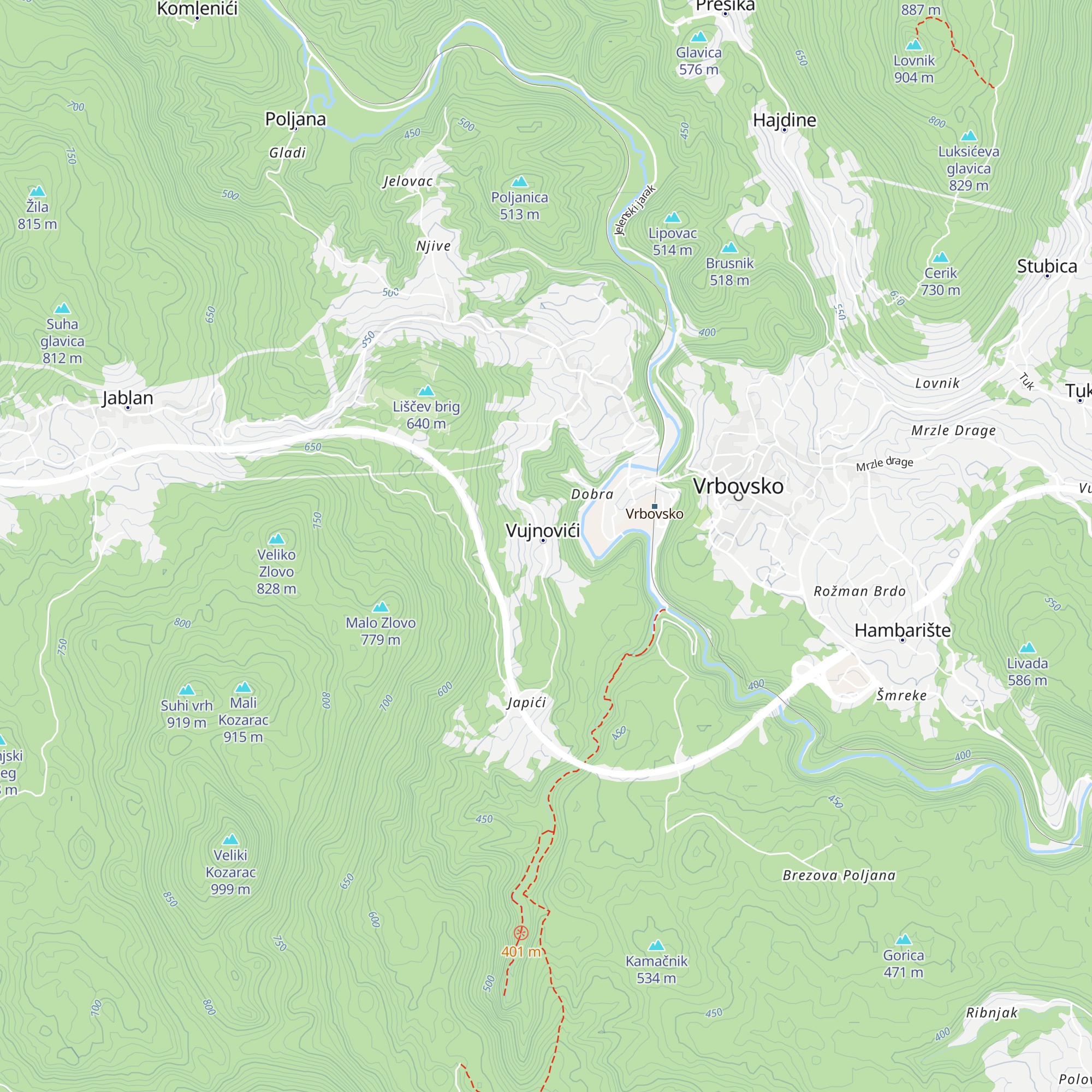 Kamačnik map