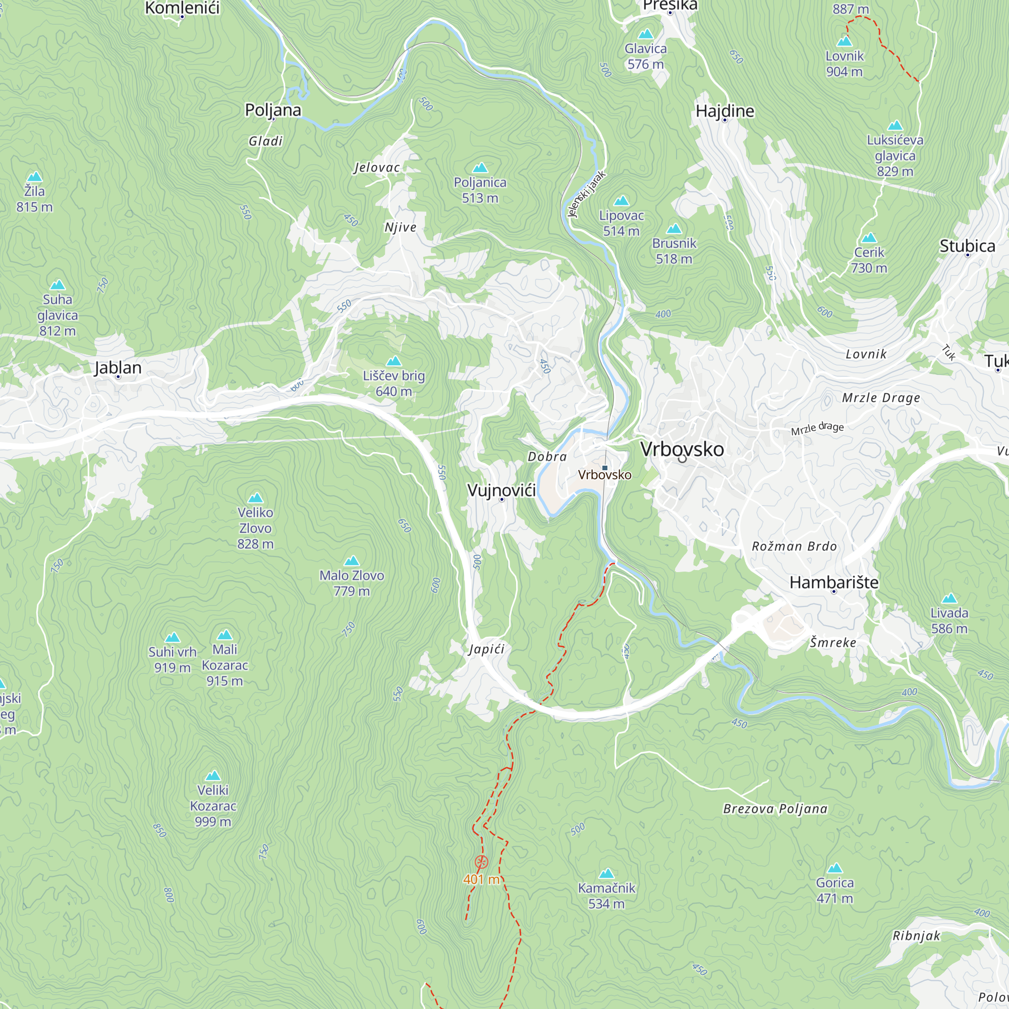 Kamačnik map