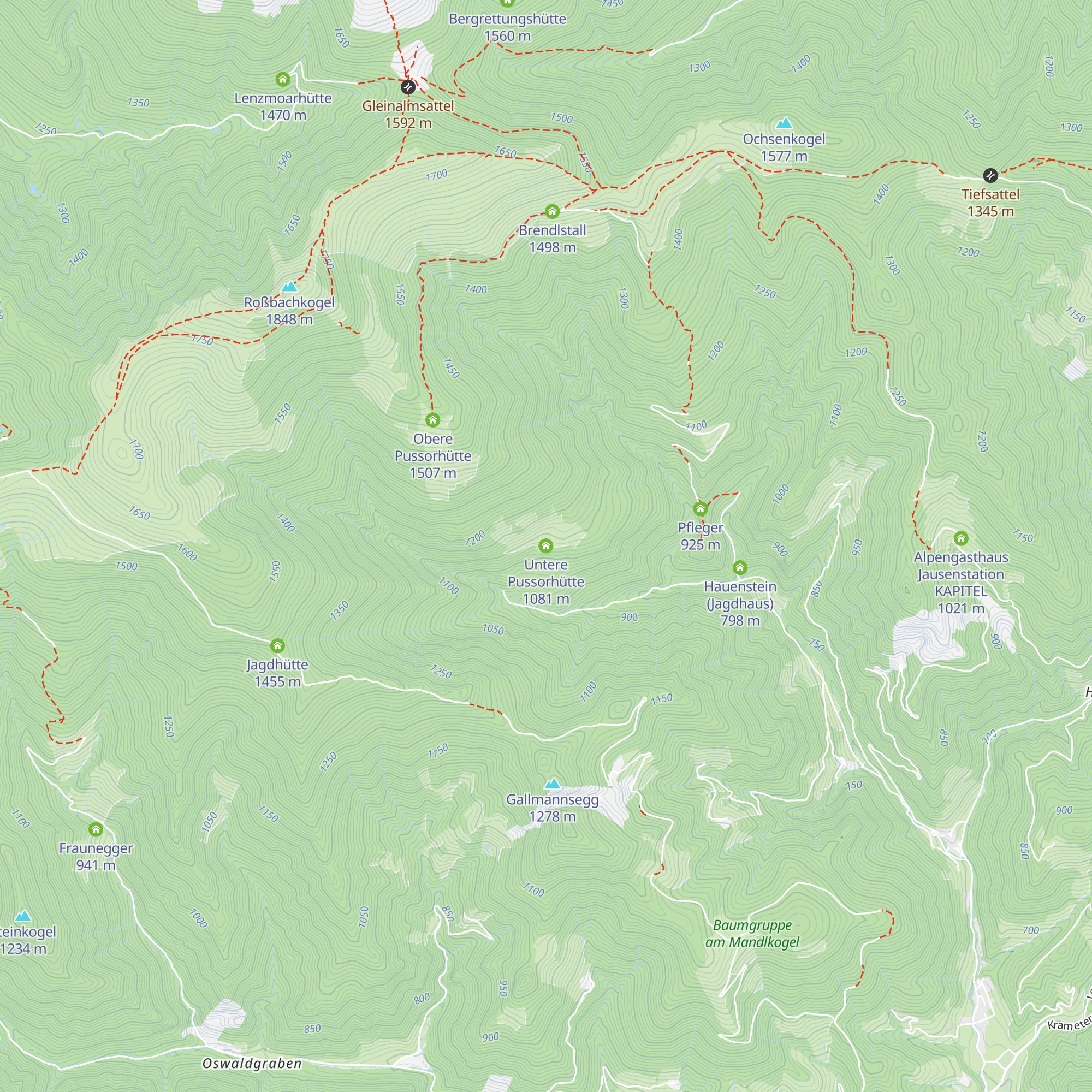 Untere Pussorhütte map