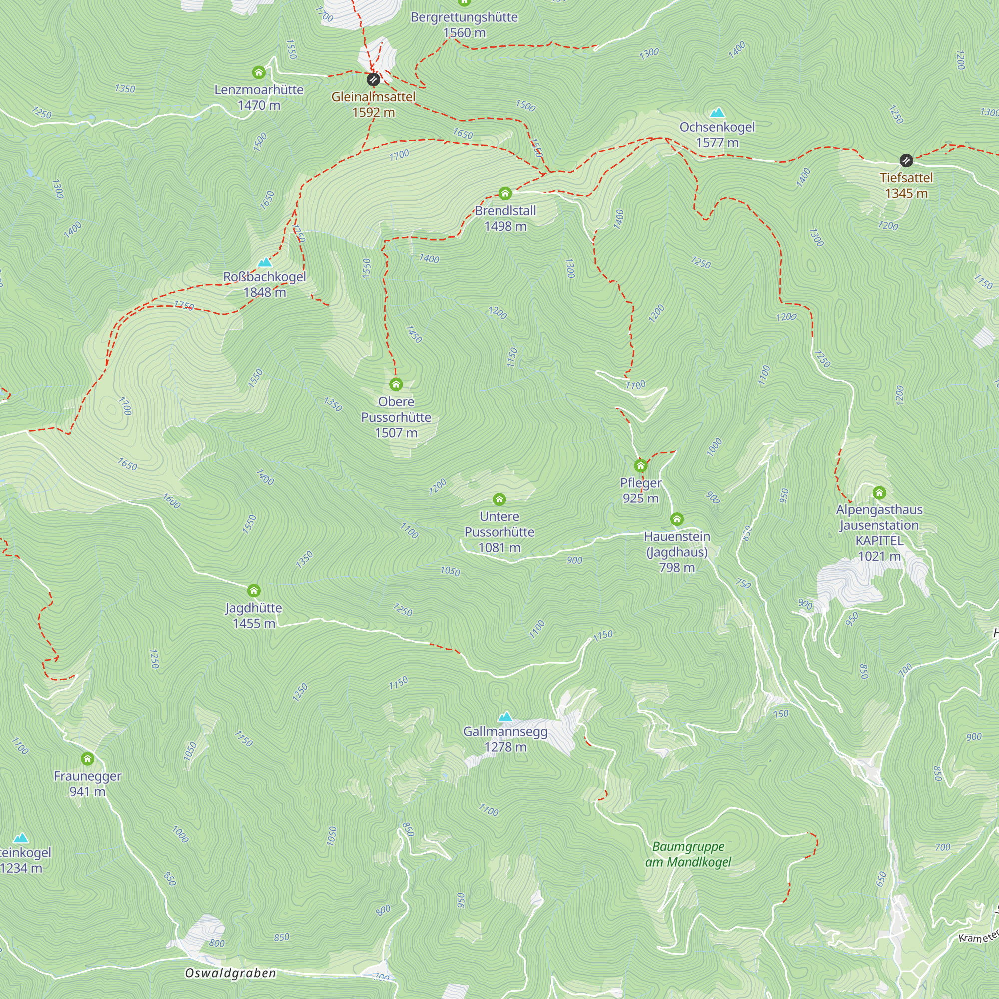 Untere Pussorhütte map