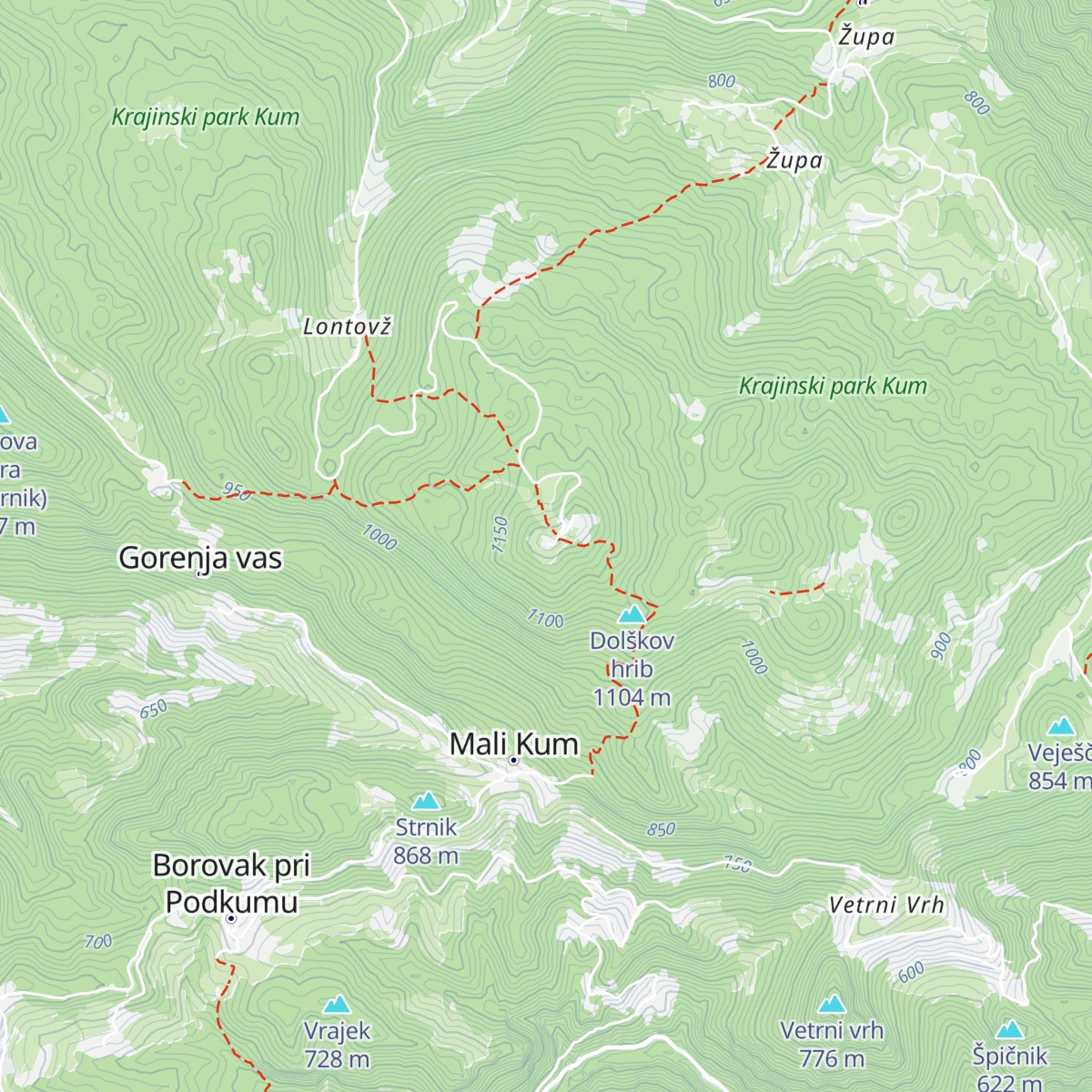 Planinski dom na Kumu map