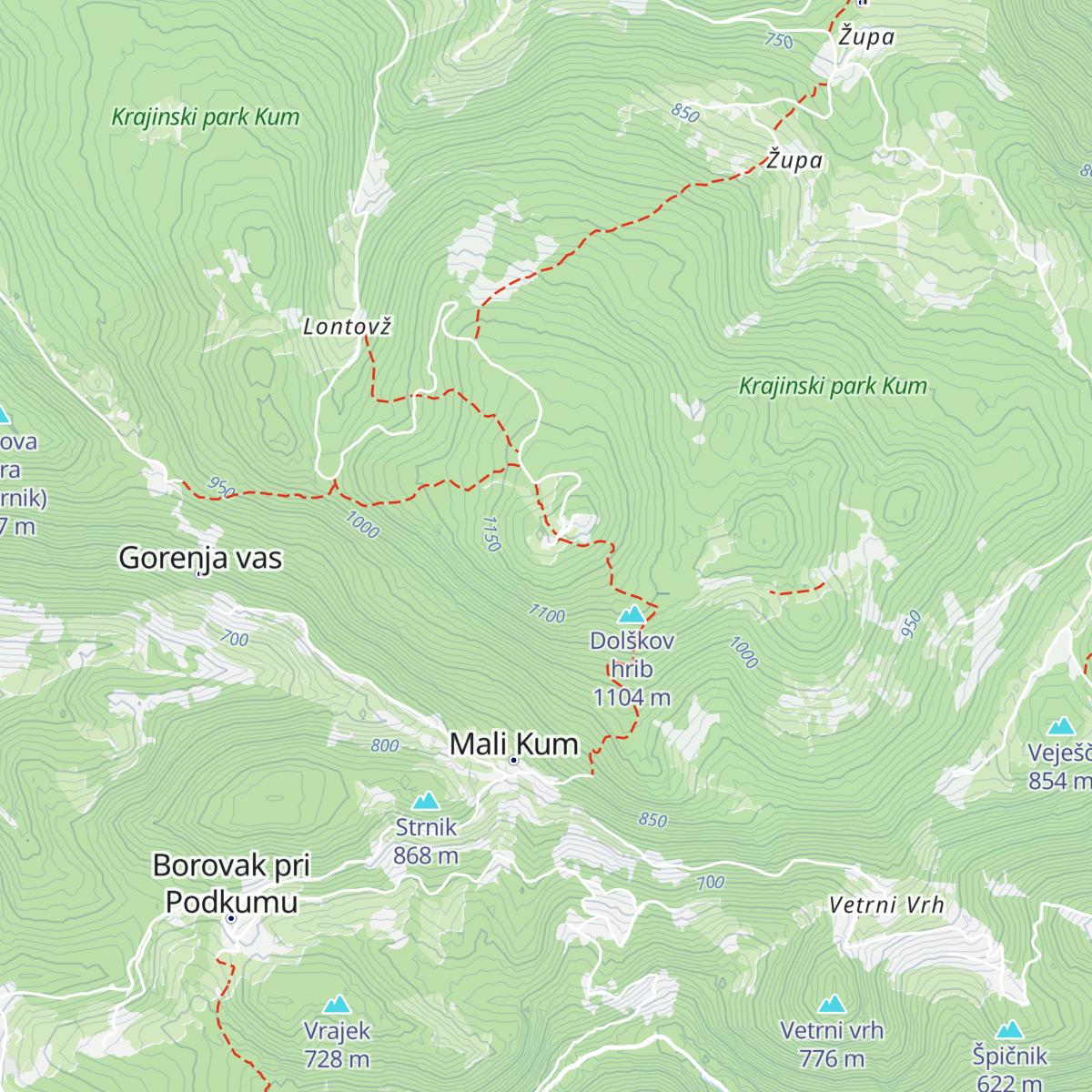 Planinski dom na Kumu map