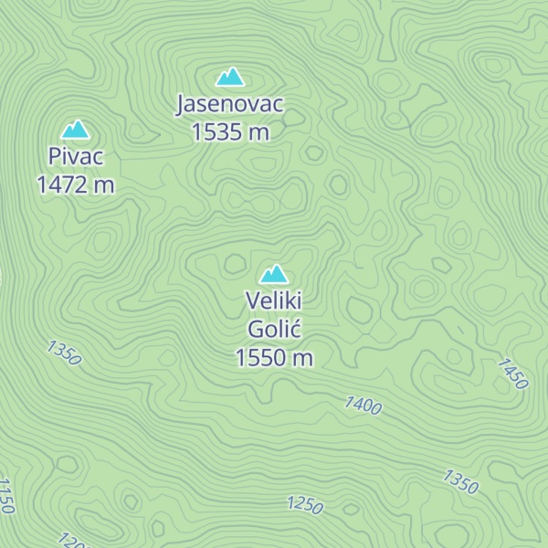 Map of Veliki Golić