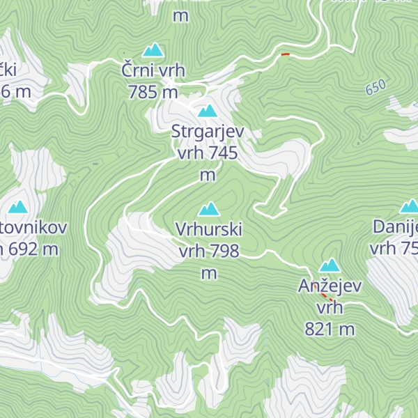 Map of Vrhurski vrh