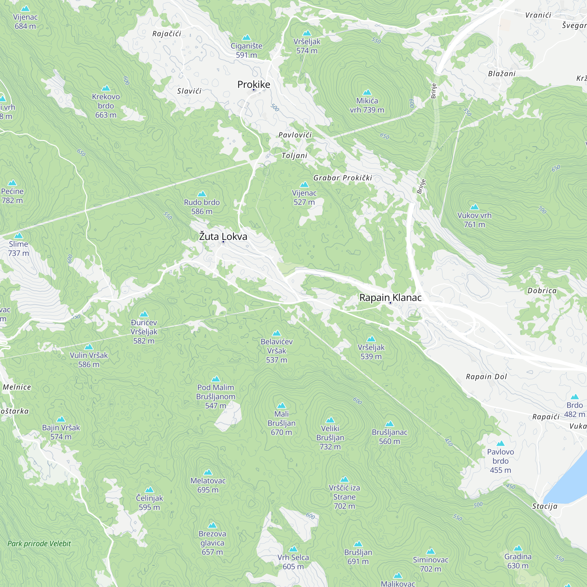 Gacka dolina map