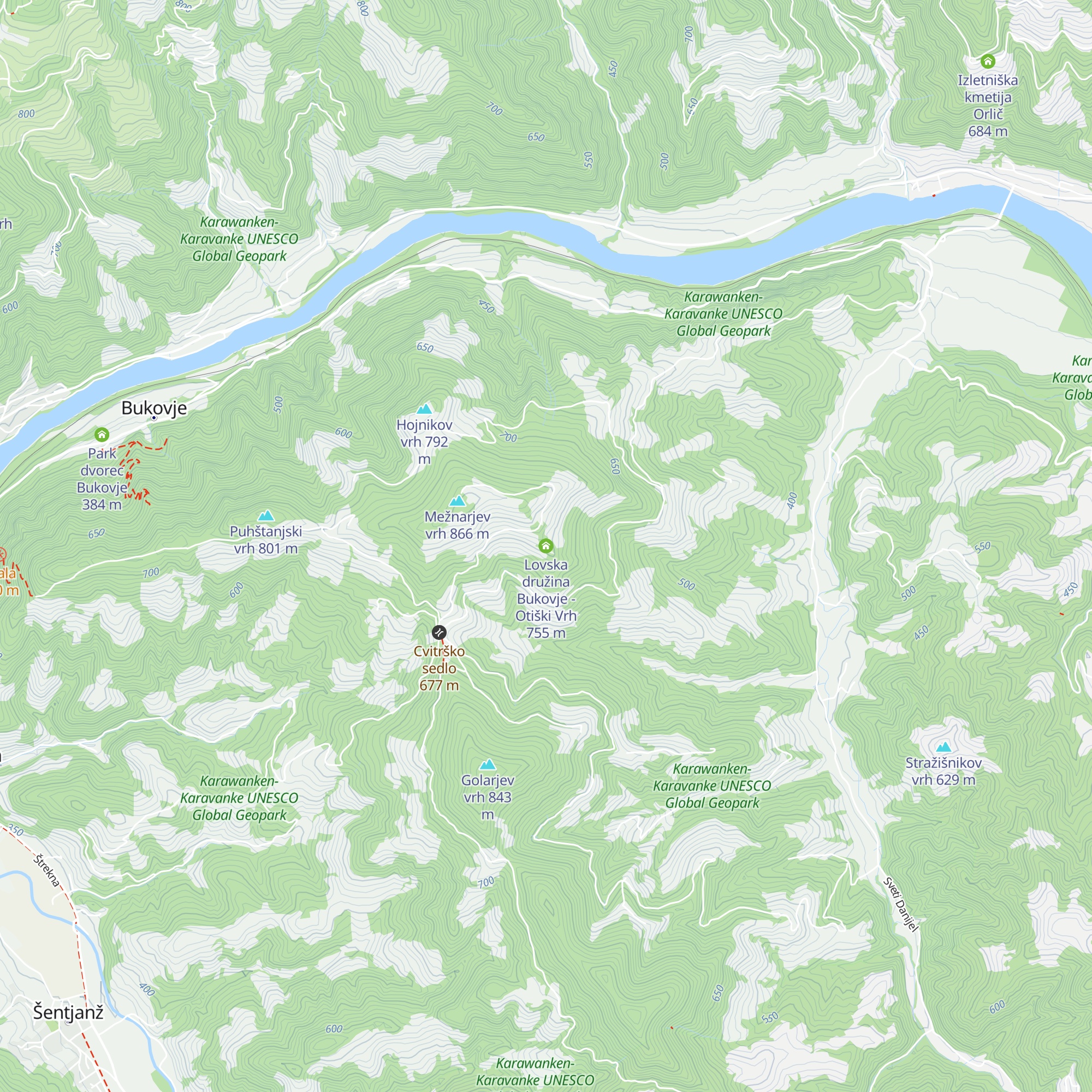 Lovska družina Bukovje - Otiški Vrh map