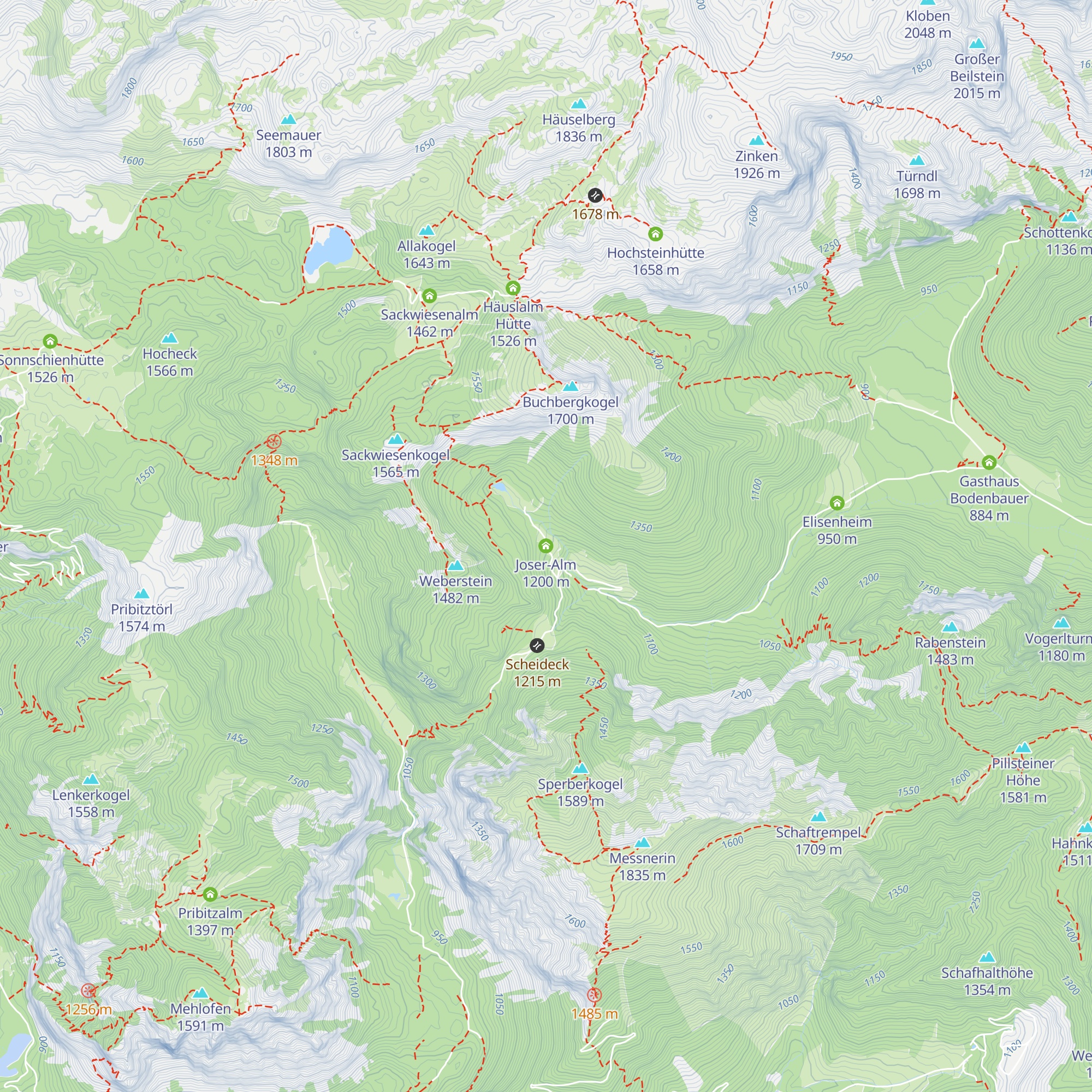 Joser-Alm map