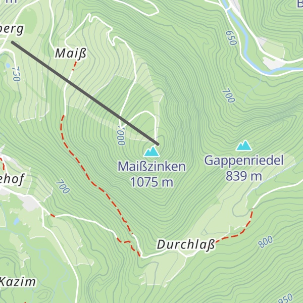 Map of Maißzinken