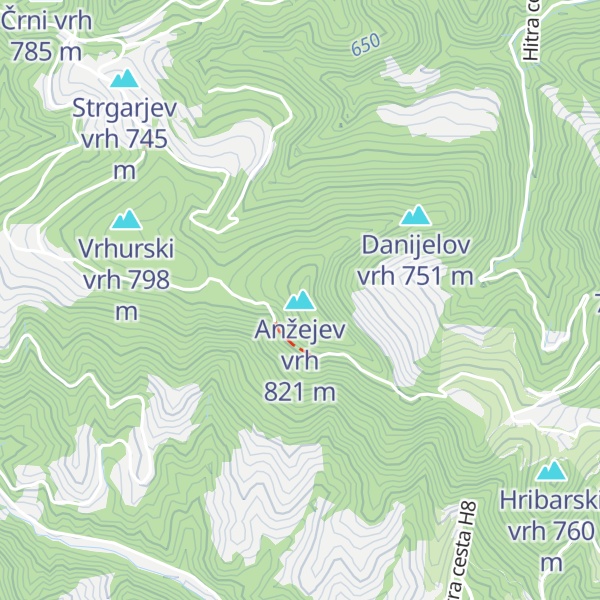 Map of Anžejev vrh