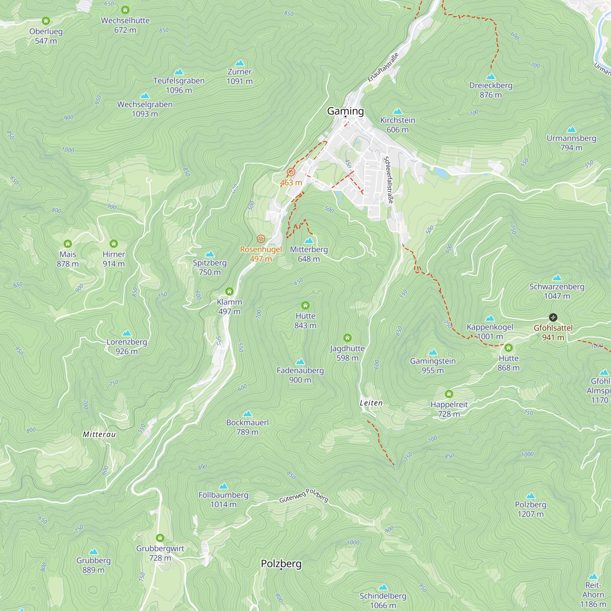 Hütte map