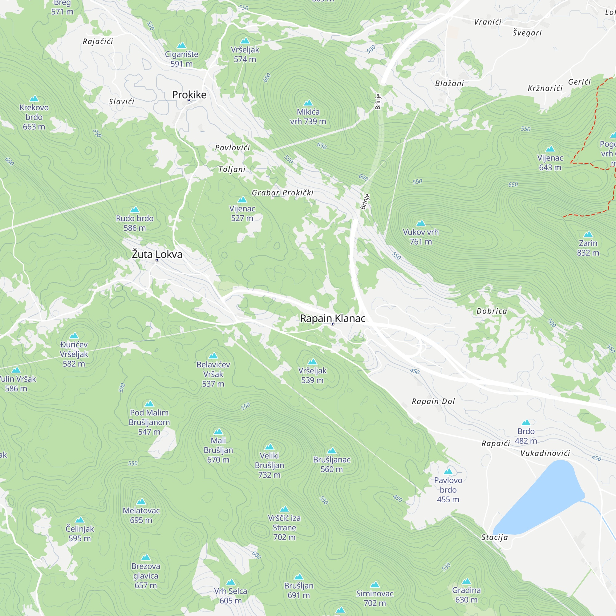 Naplatna postaja Žuta Lokva map