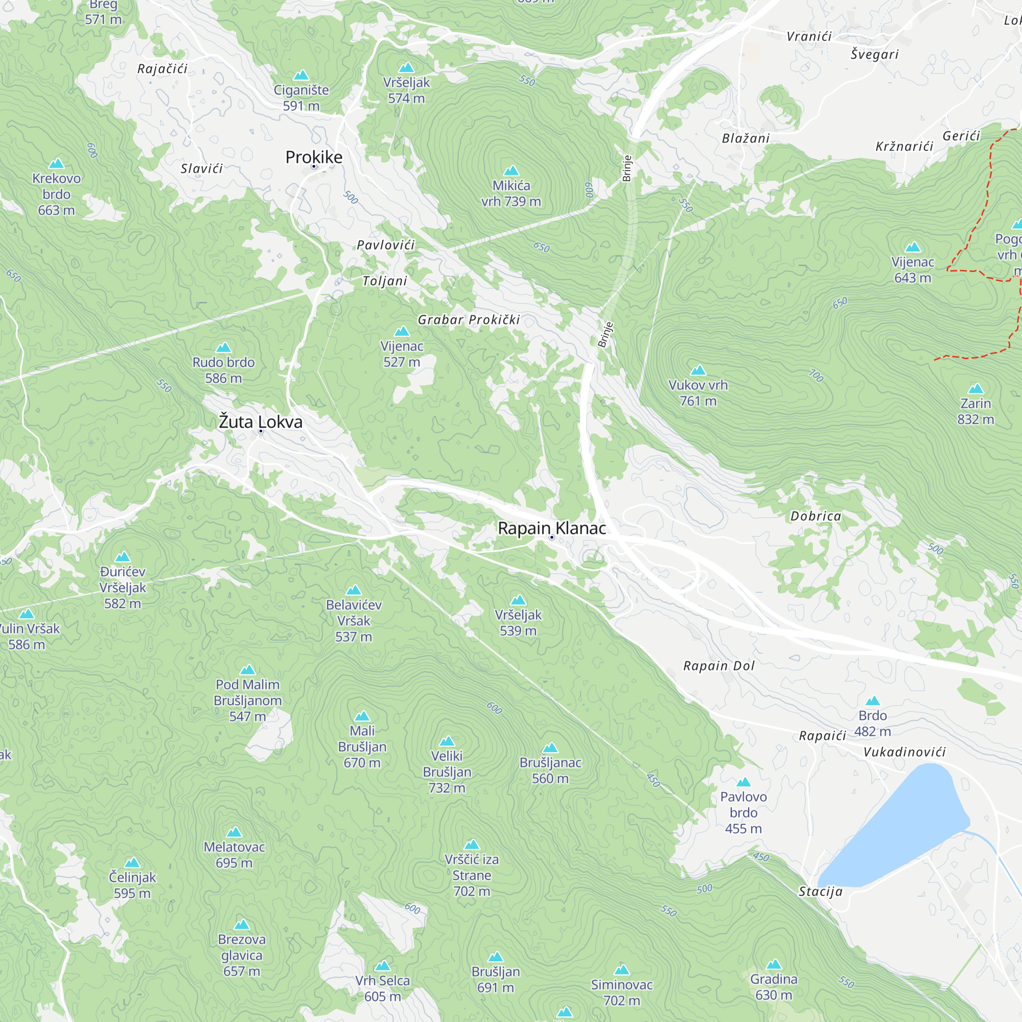 Naplatna postaja Žuta Lokva map