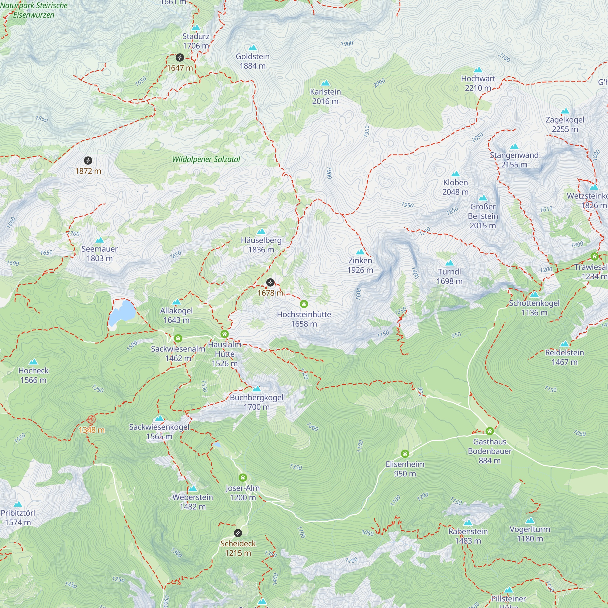 Hochsteinhütte map