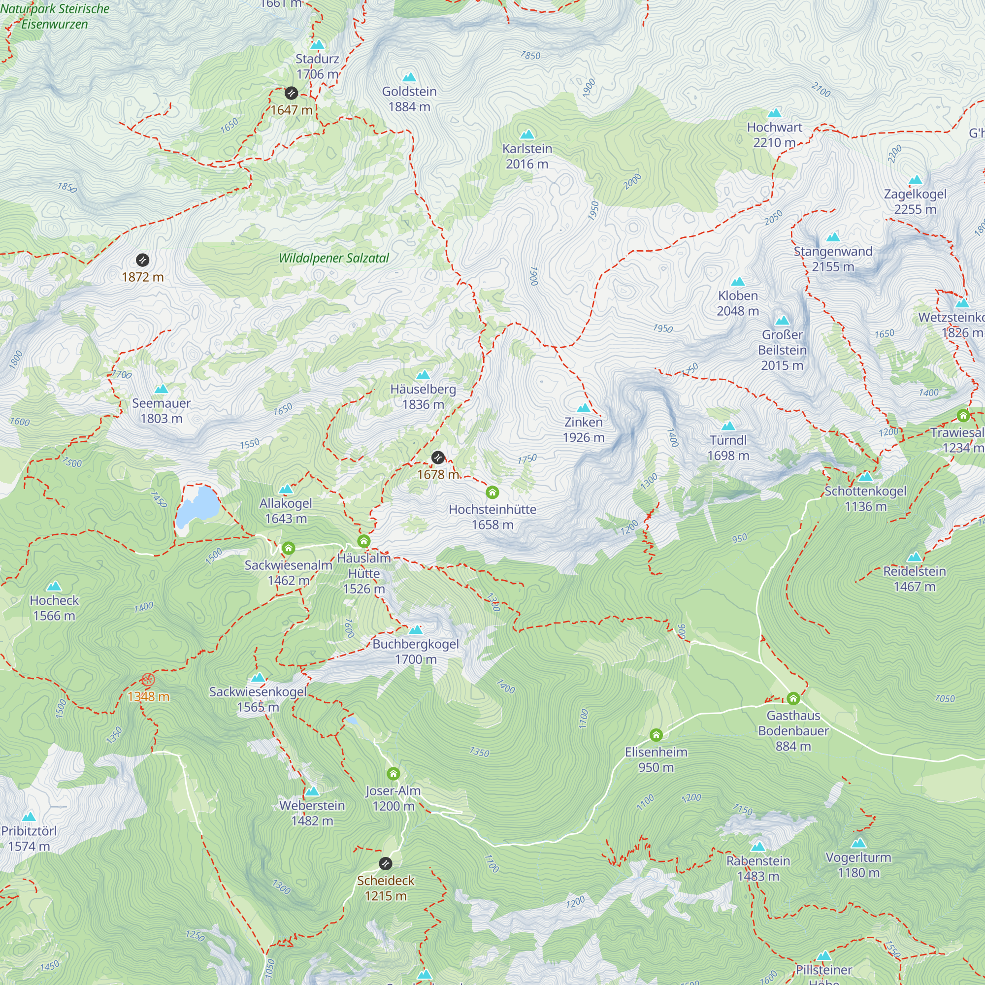 Hochsteinhütte map
