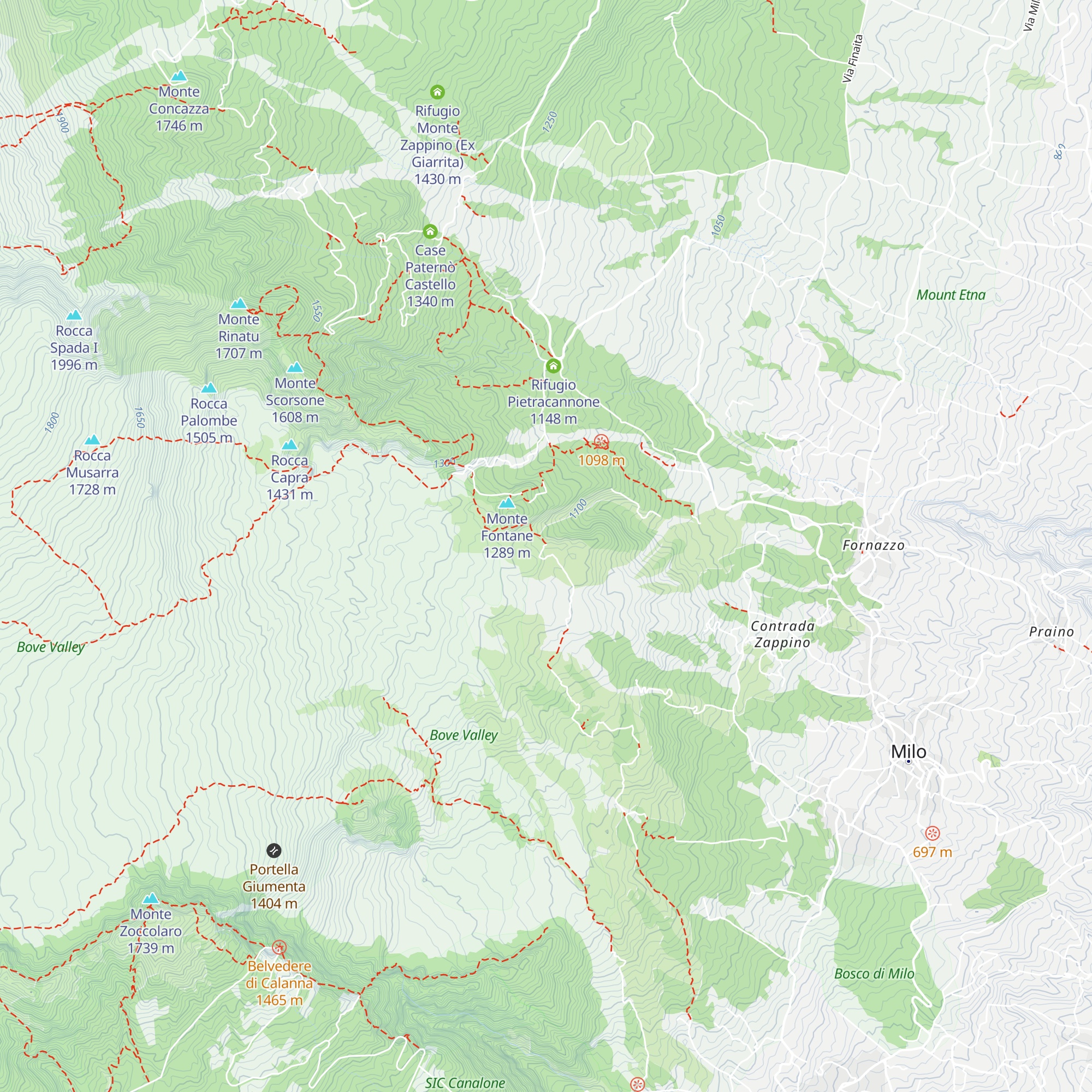Bivacco Monte Caliatu map