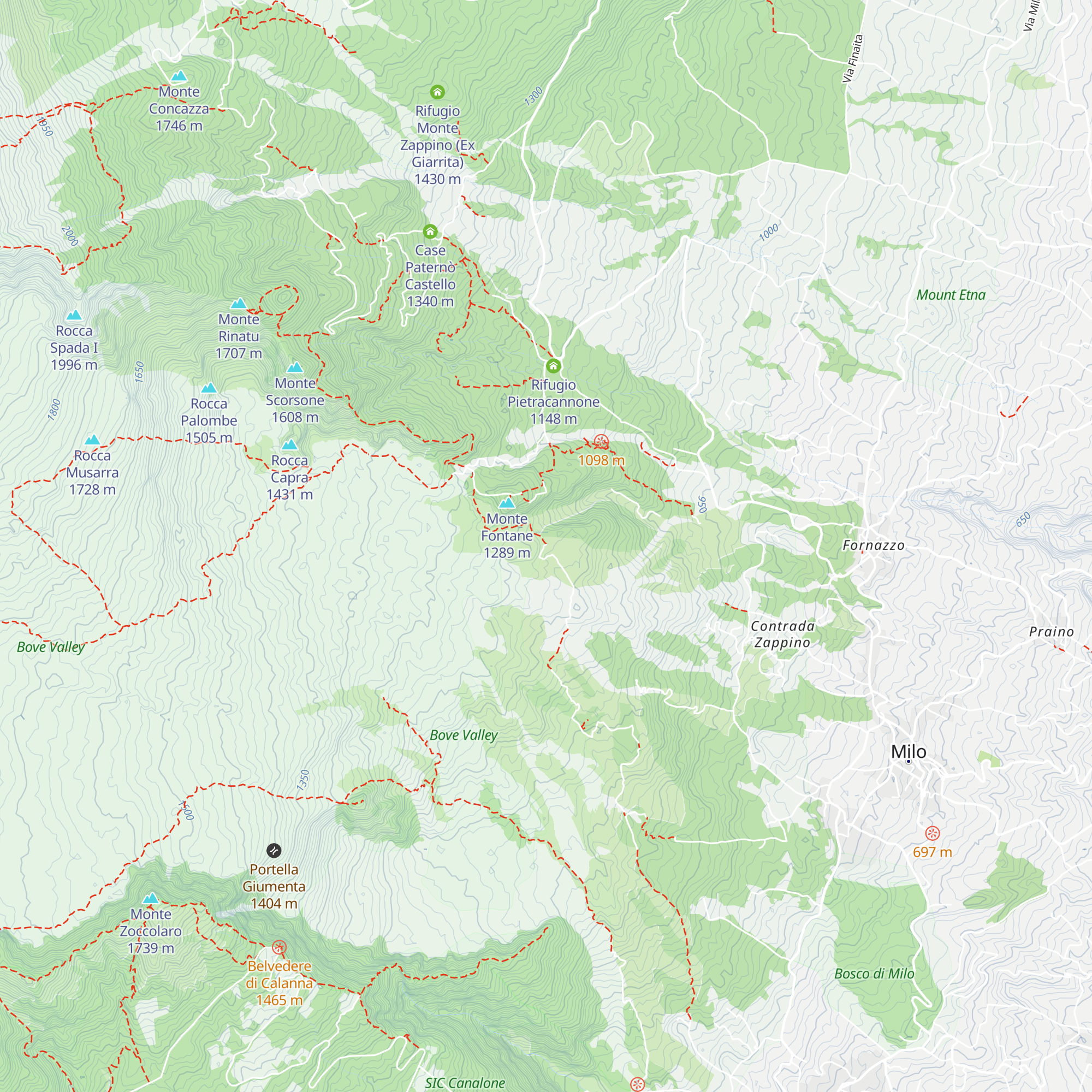 Bivacco Monte Caliatu map