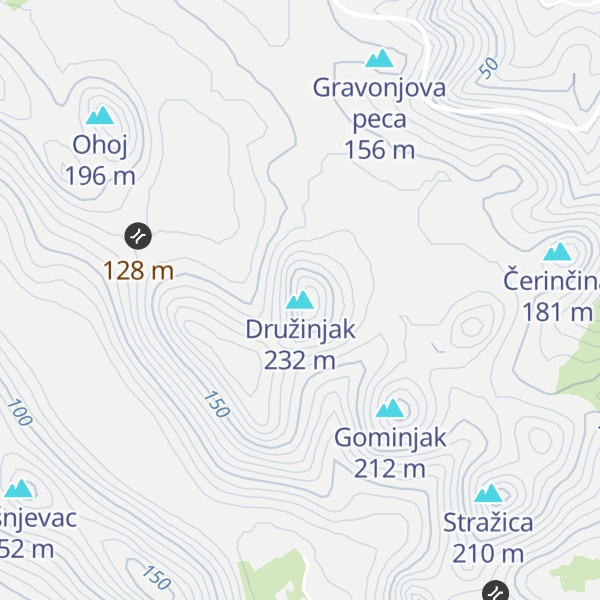 Map of Družinjak