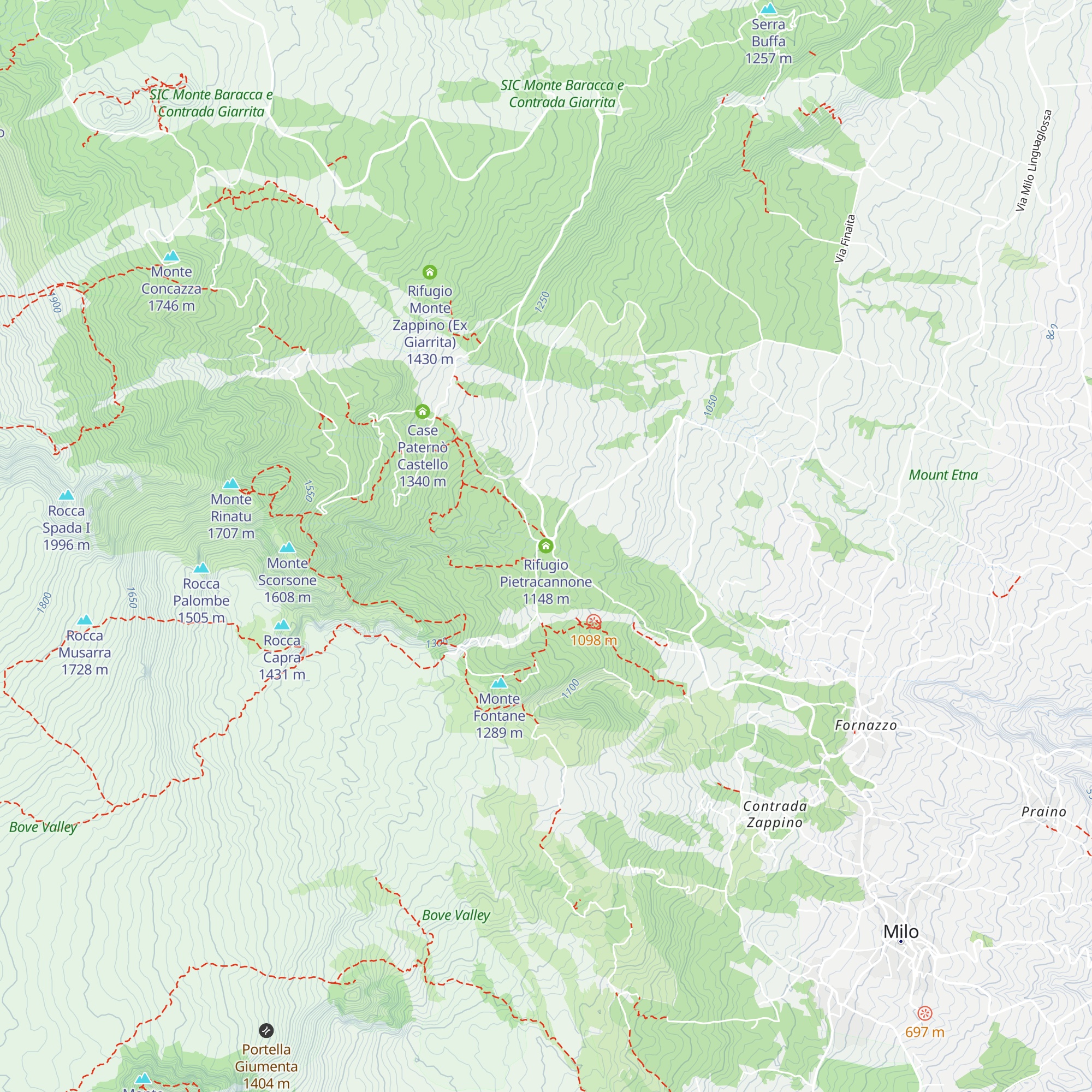 Rifugio Pietracannone map