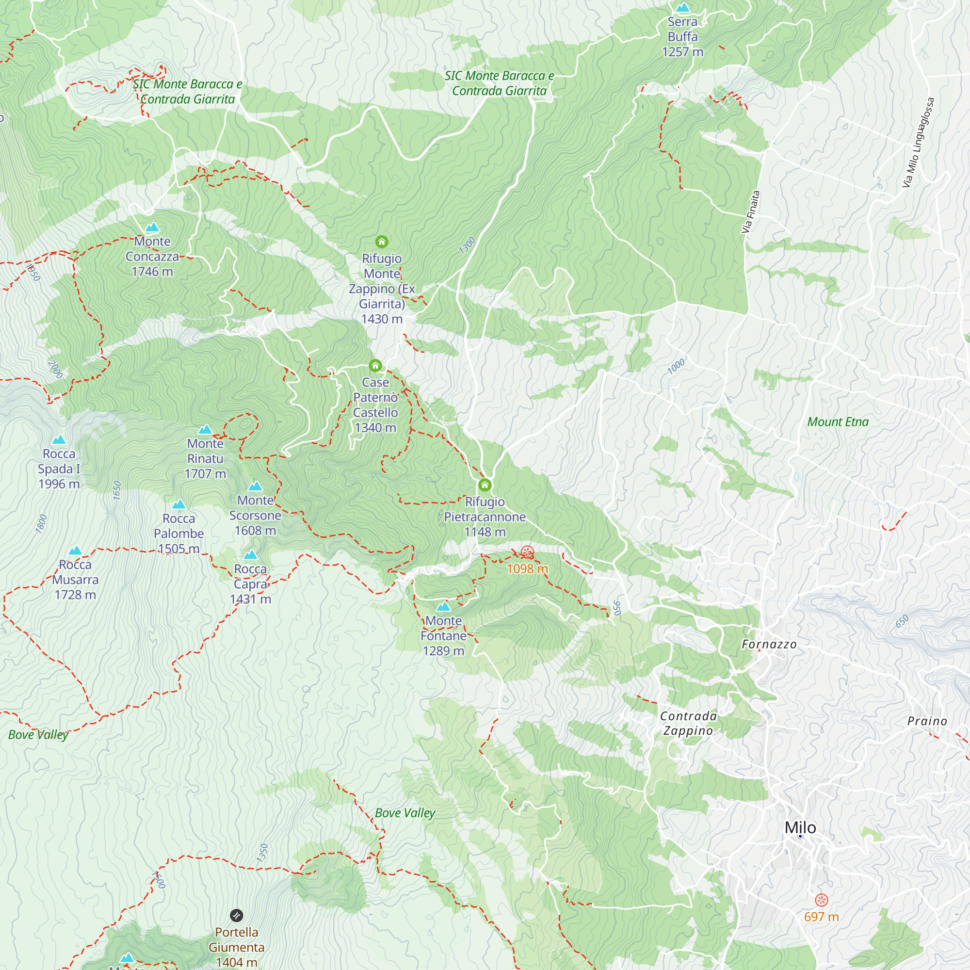 Rifugio Pietracannone map