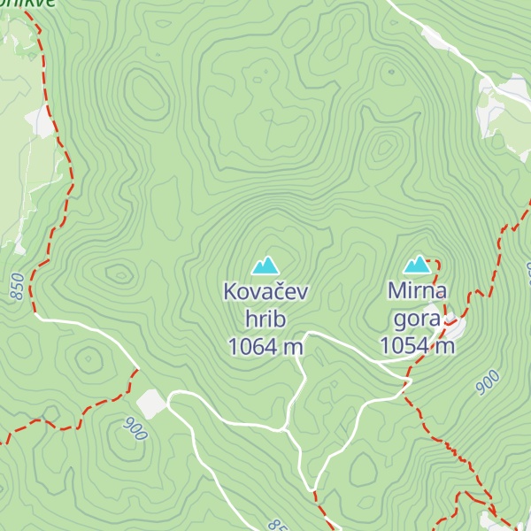 Map of Kovačev hrib