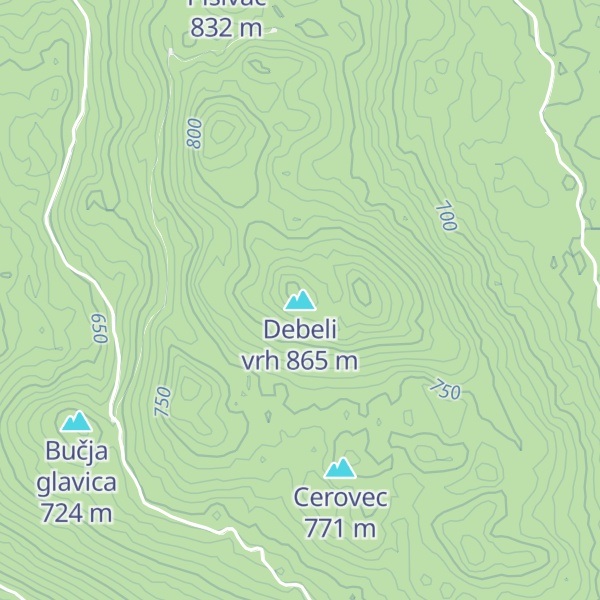 Map of Debeli vrh