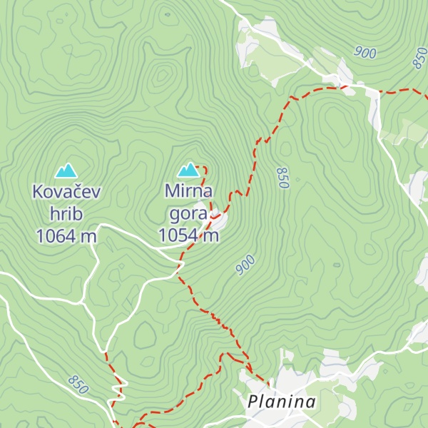 Map of Planinski dom na Mirni gori