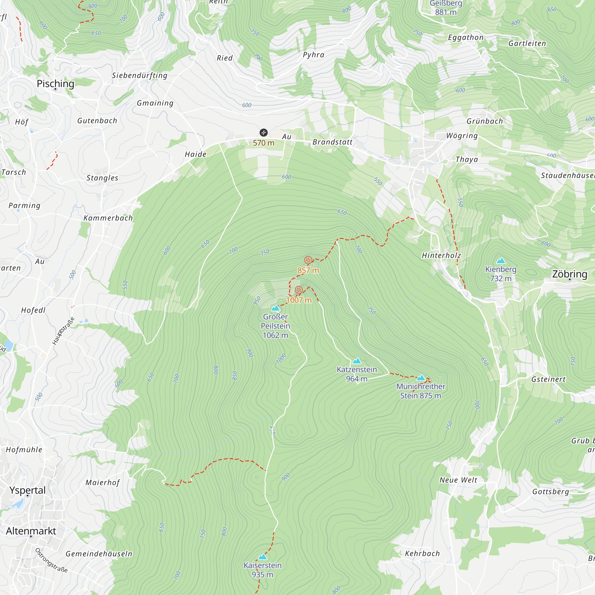 Schutzhütte Peilstein map