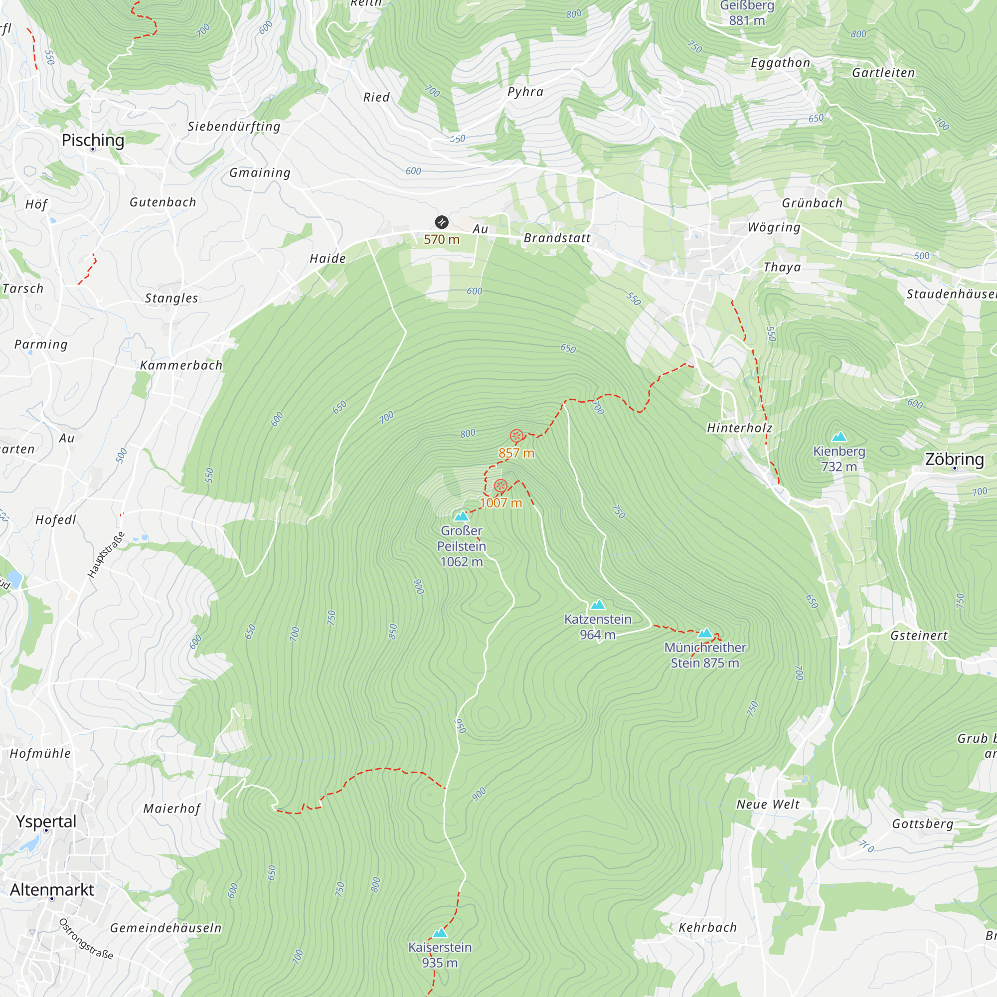 Schutzhütte Peilstein map