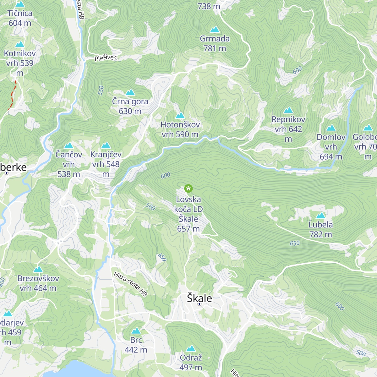 Lovska koča LD Škale map