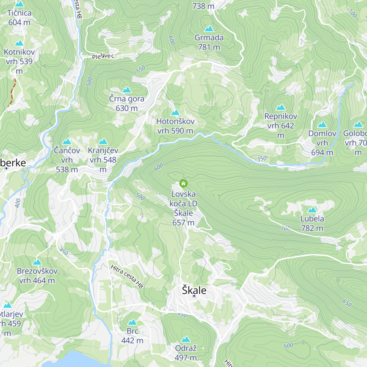 Lovska koča LD Škale map