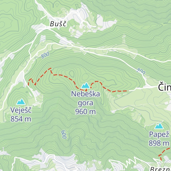 Map of Nebeška gora