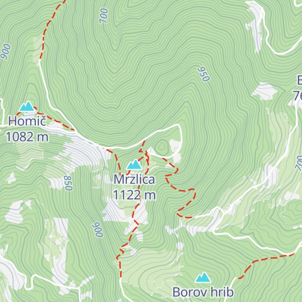 Map of Planinski dom na Mrzlici