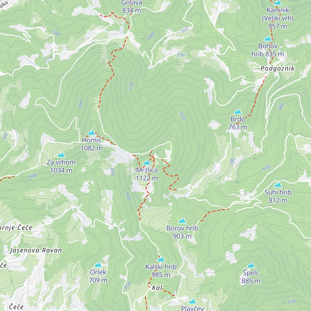 Planinski dom na Mrzlici map