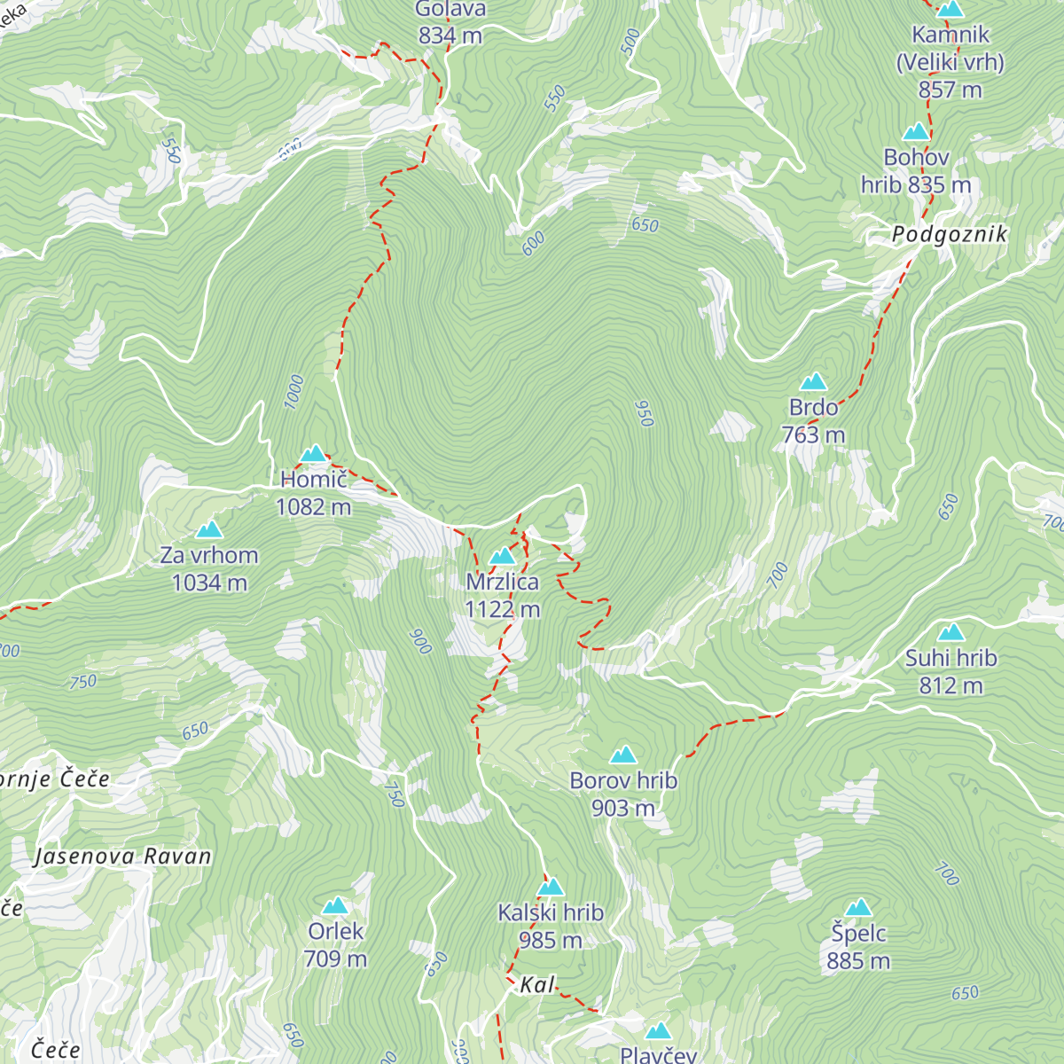 Planinski dom na Mrzlici map