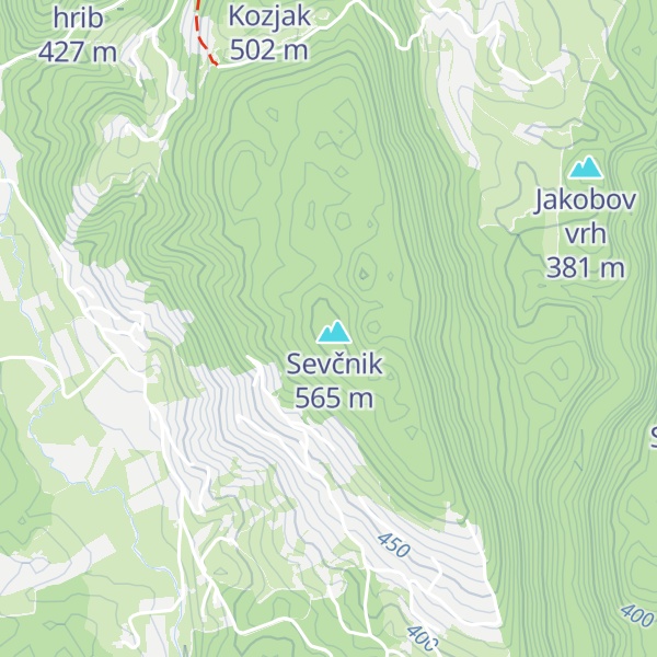 Map of Zavetišče na Sevčniku