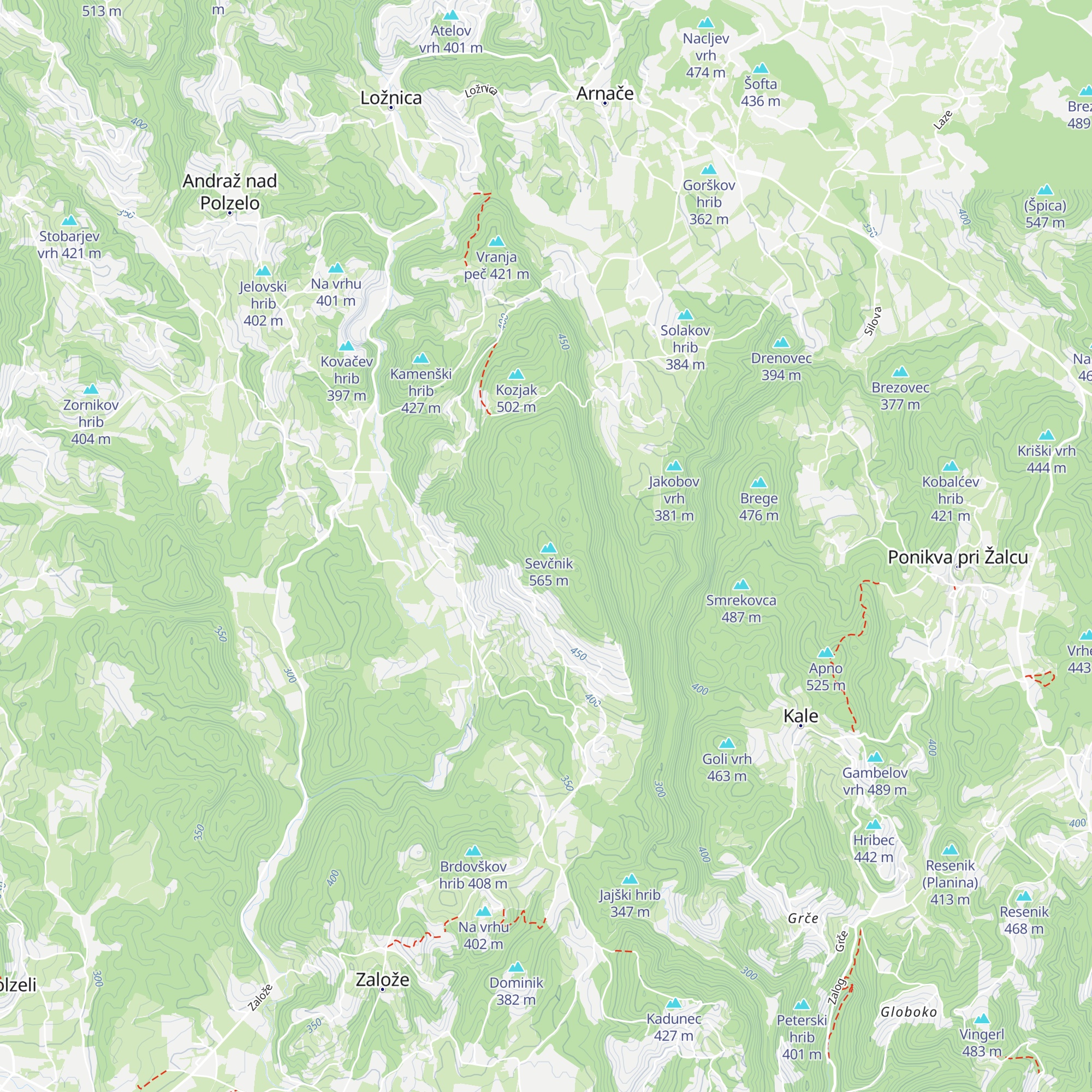 Zavetišče na Sevčniku map