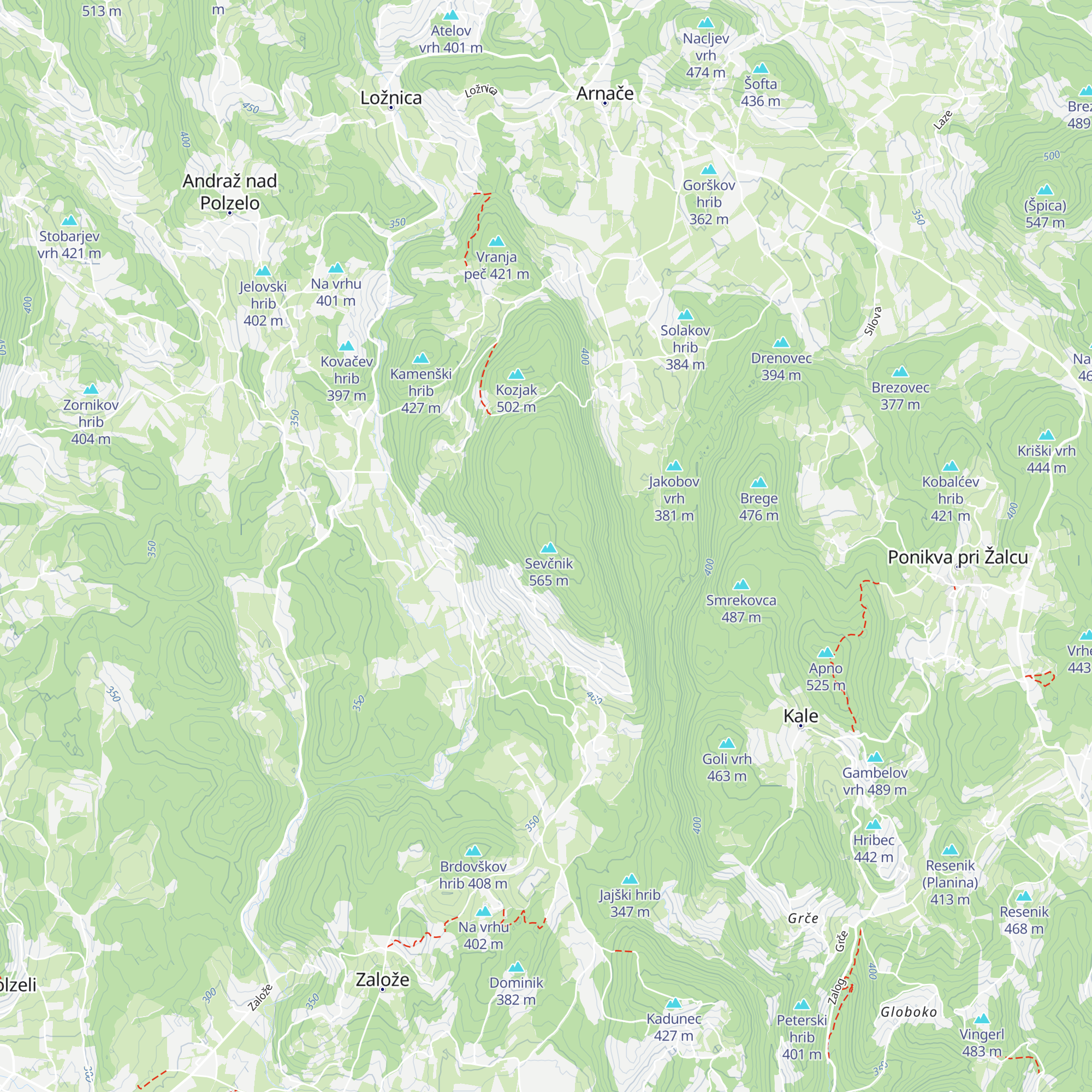 Zavetišče na Sevčniku map