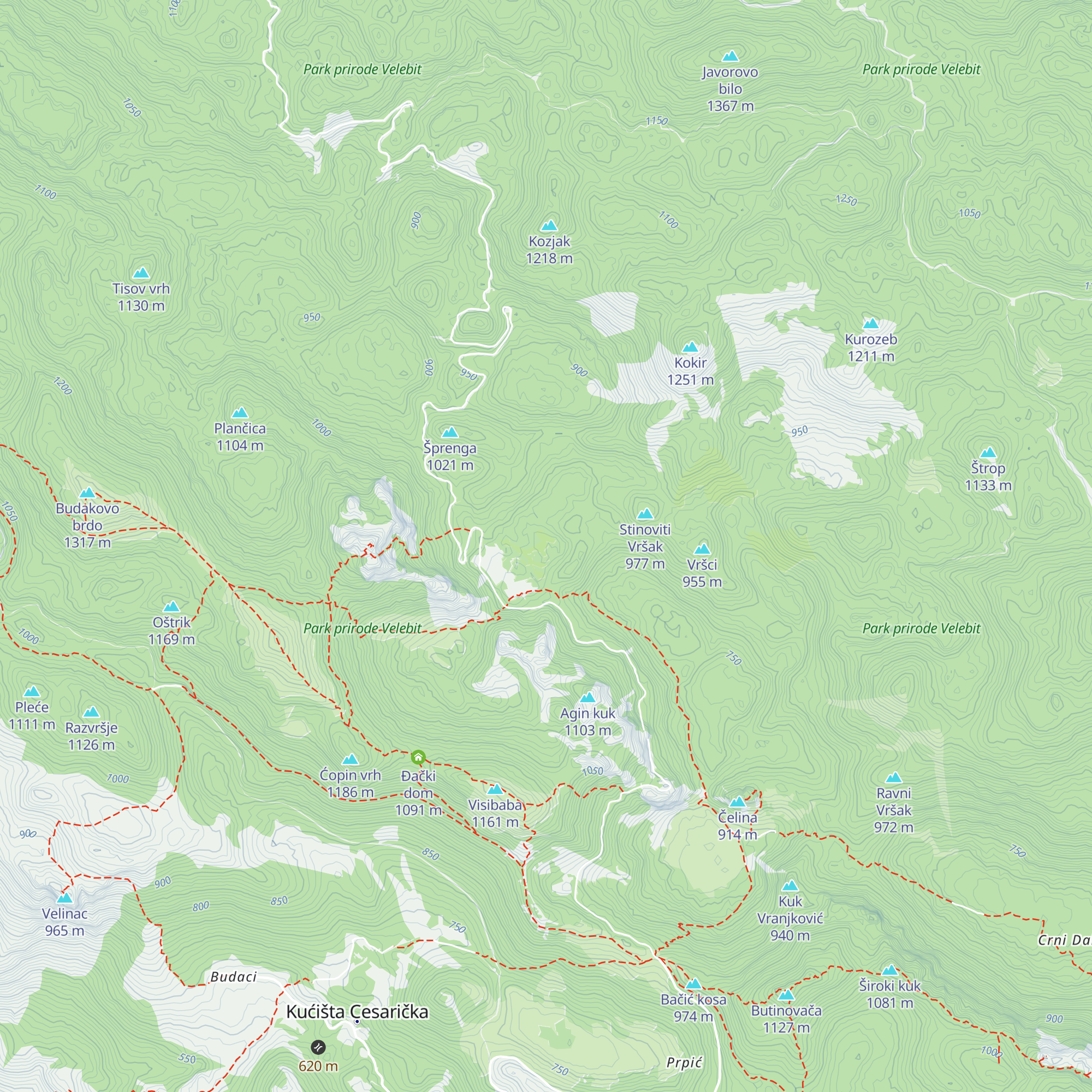 Planinarska kuća Kata 862m map