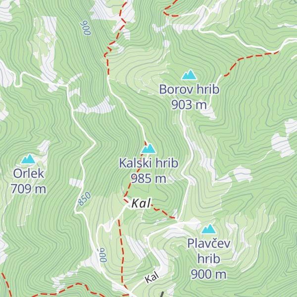 Map of Kalski hrib