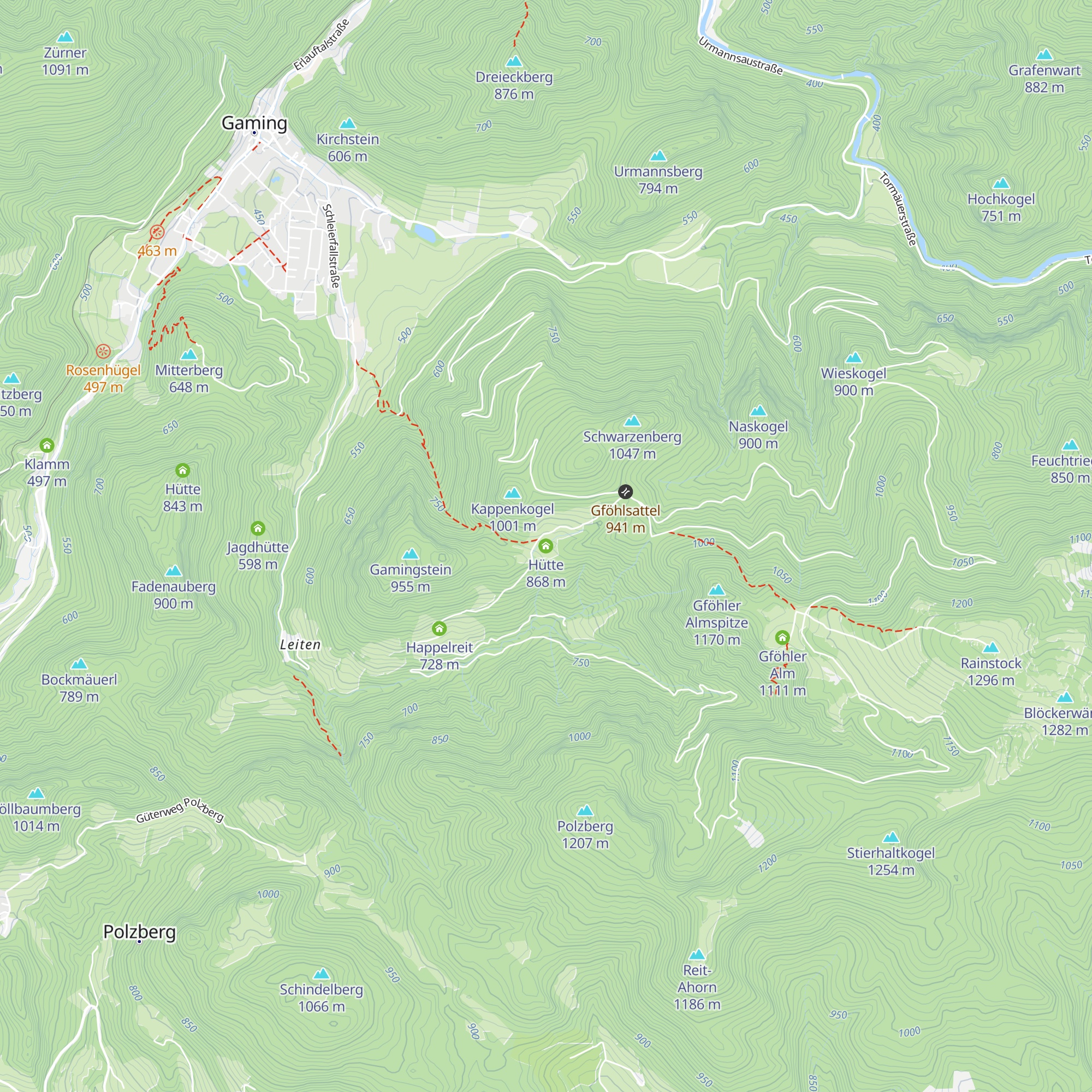 Hütte map