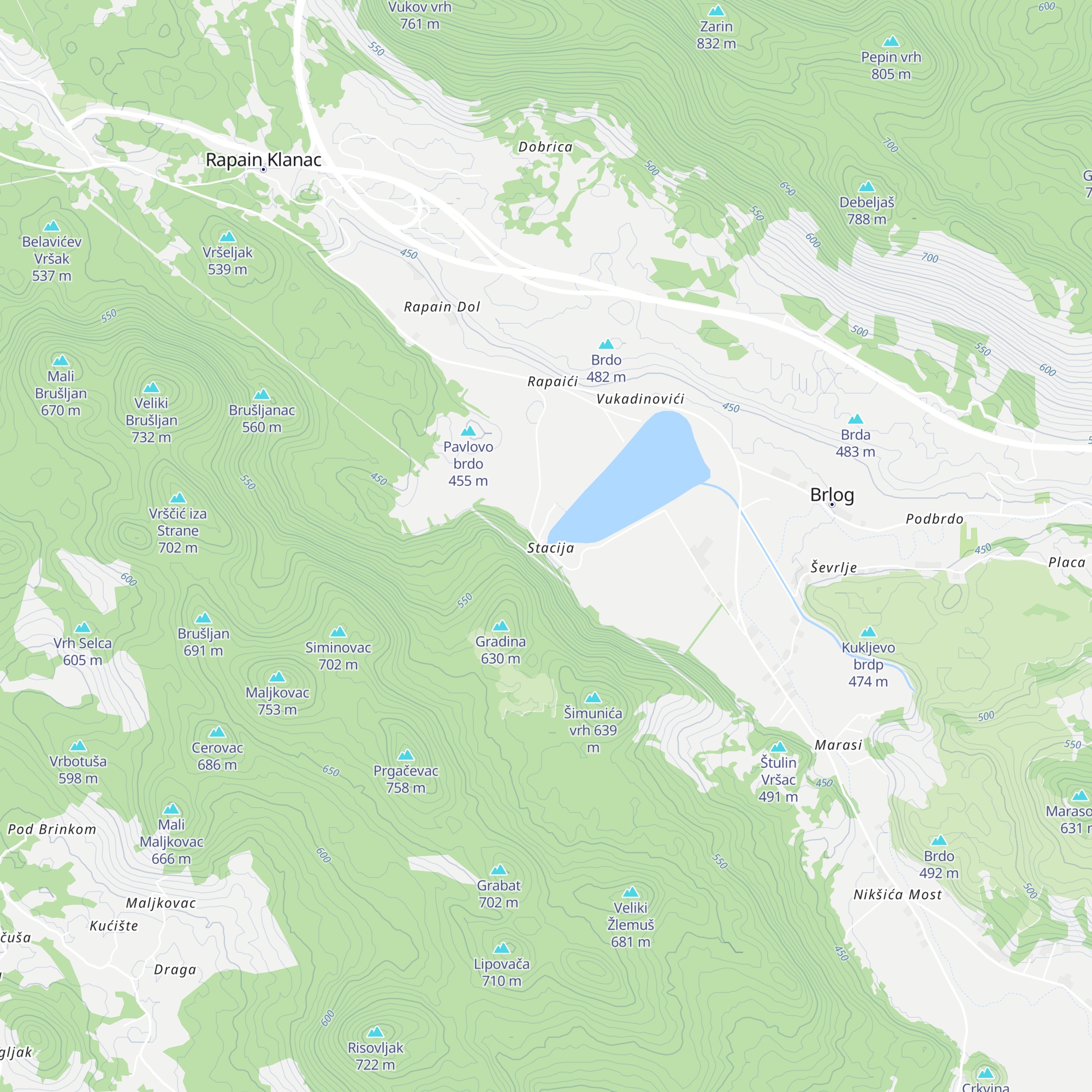 Ulazna građevina Gusić polje map